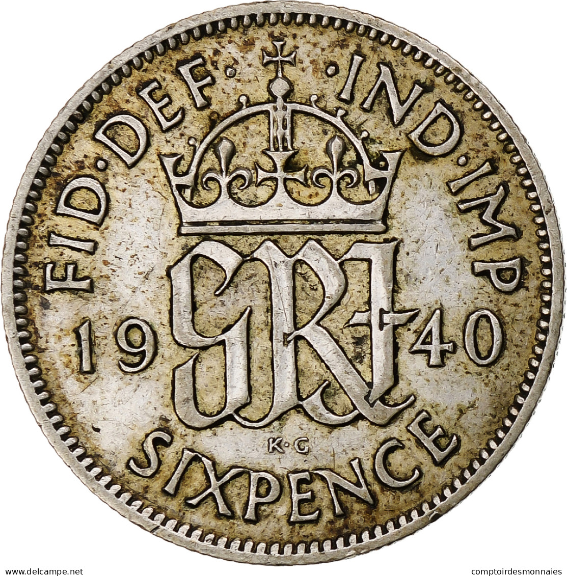 Grande-Bretagne, George VI, 6 Pence, 1940, TTB+, Argent, KM:852 - H. 6 Pence