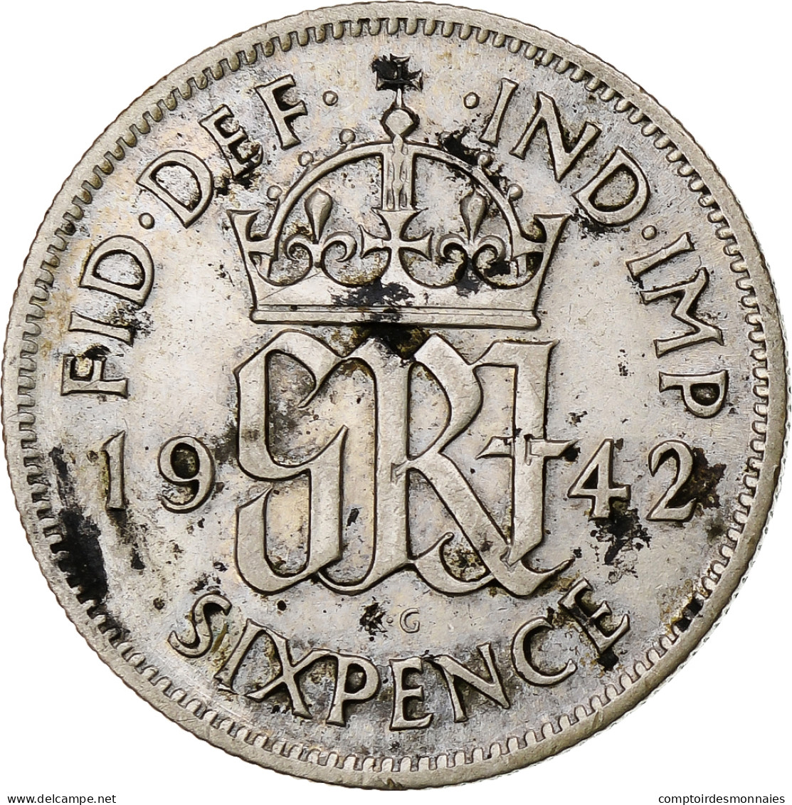 Grande-Bretagne, George VI, 6 Pence, 1942, TTB+, Argent, KM:852 - H. 6 Pence