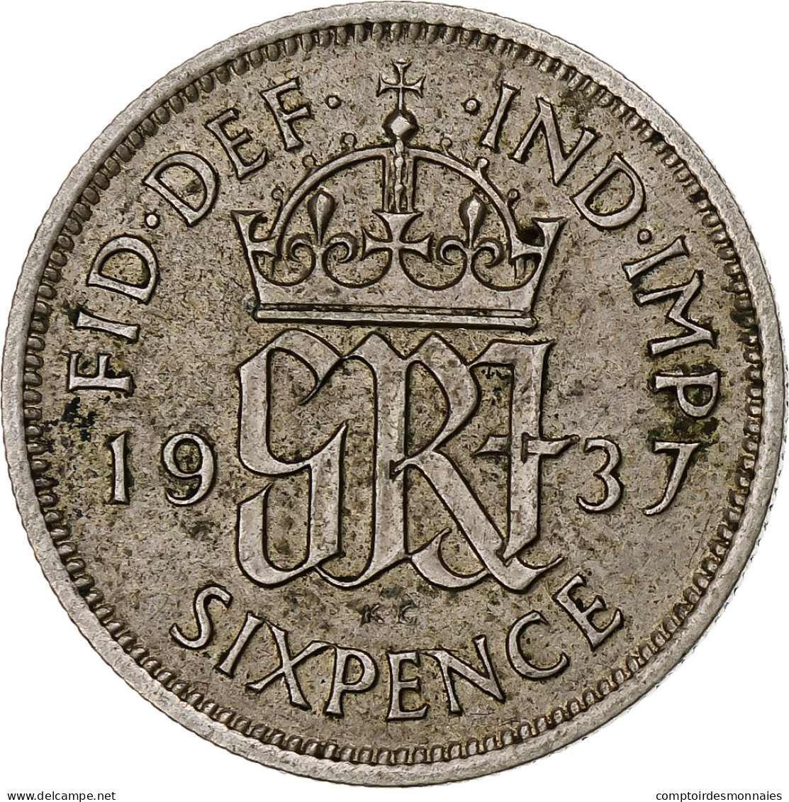 Grande-Bretagne, George VI, 6 Pence, 1937, TTB, Argent, KM:852 - H. 6 Pence