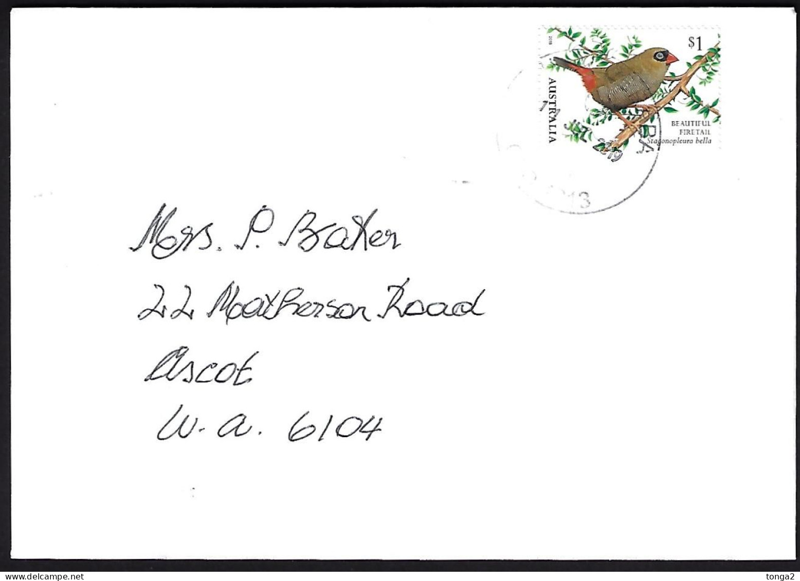 Australia Cover Star Finch Stamp With Laser Cutting - Unusual - Lettres & Documents