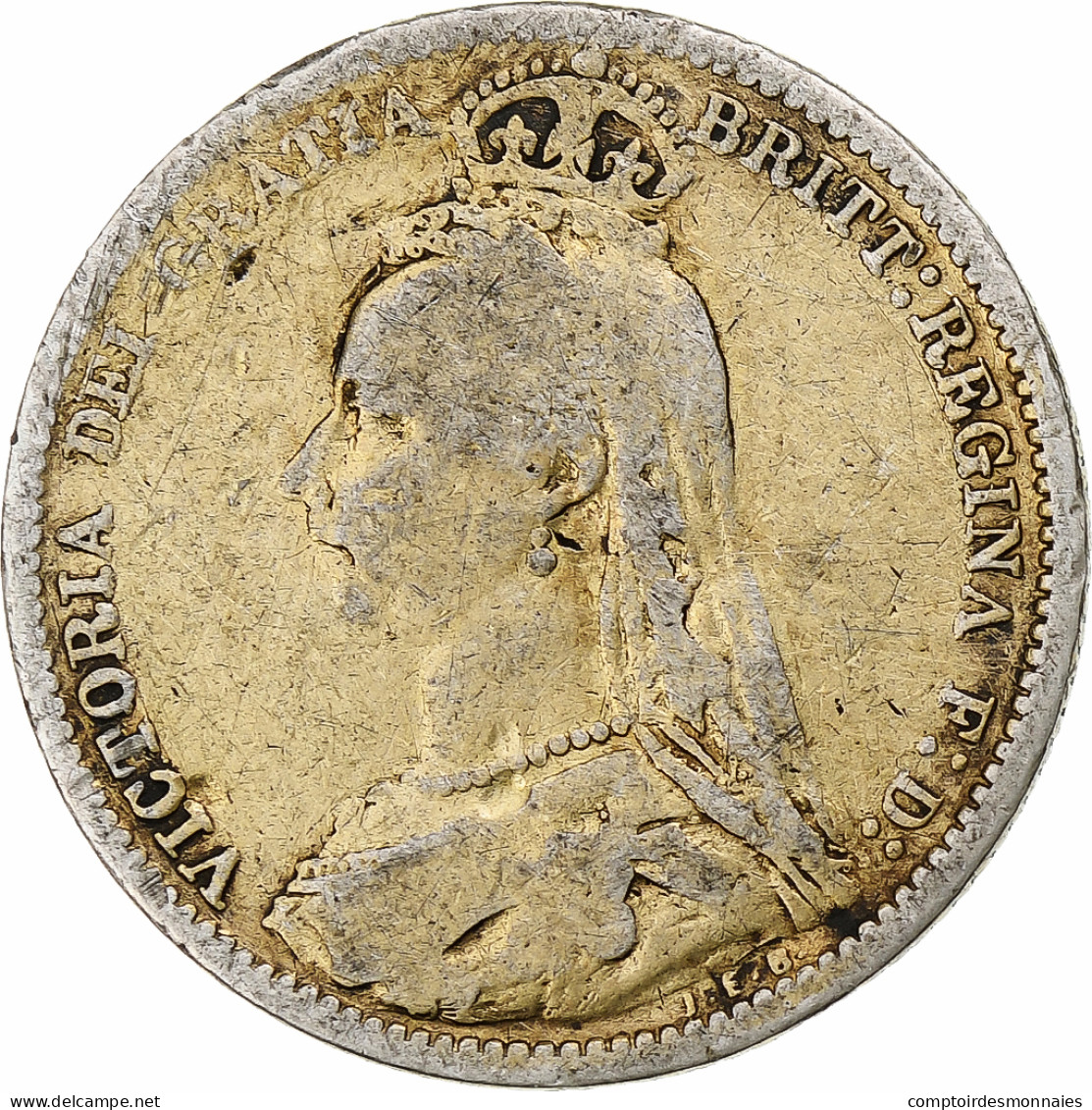 Grande-Bretagne, Victoria, 6 Pence, 1889, B+, Argent, KM:760 - H. 6 Pence