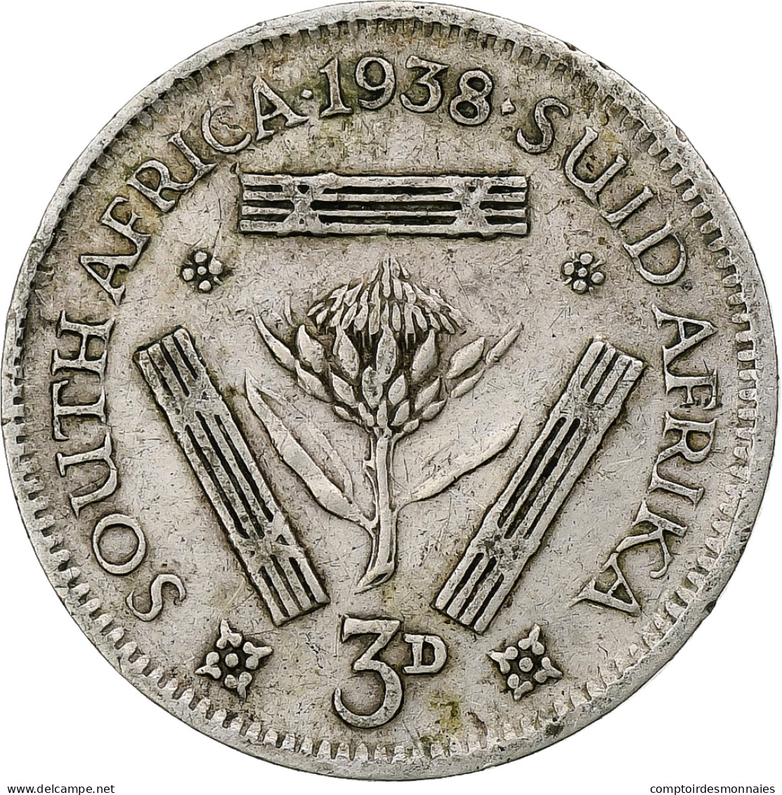 Afrique Du Sud, George VI, 3 Pence, 1938, TTB, Argent, KM:26 - South Africa