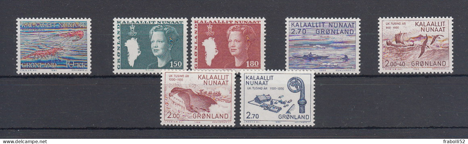 Groenlandia Nuovi:  1982  Annata Completa - Volledige Jaargang