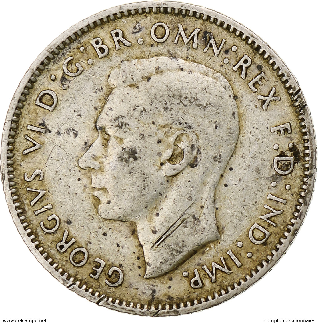 Australie, George VI, Sixpence, 1943, Denver, TTB, Argent, KM:38 - Sixpence