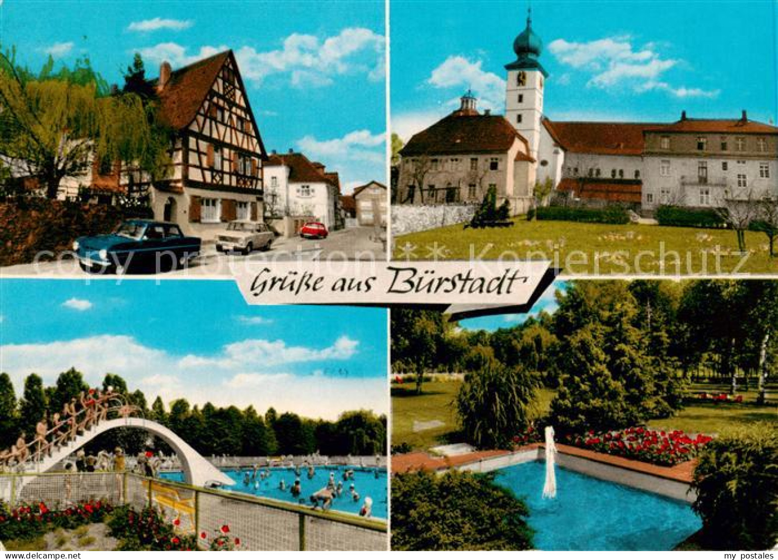 73865702 Buerstadt Ortsansichten Kirche Freibad Parkanlagen Wasserspiele Buersta - Buerstadt