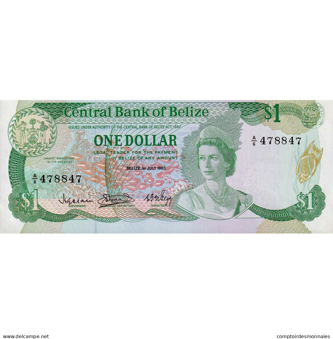 Billet, Belize, 1 Dollar, 1983, 1983-07-01, KM:43, NEUF - Belize