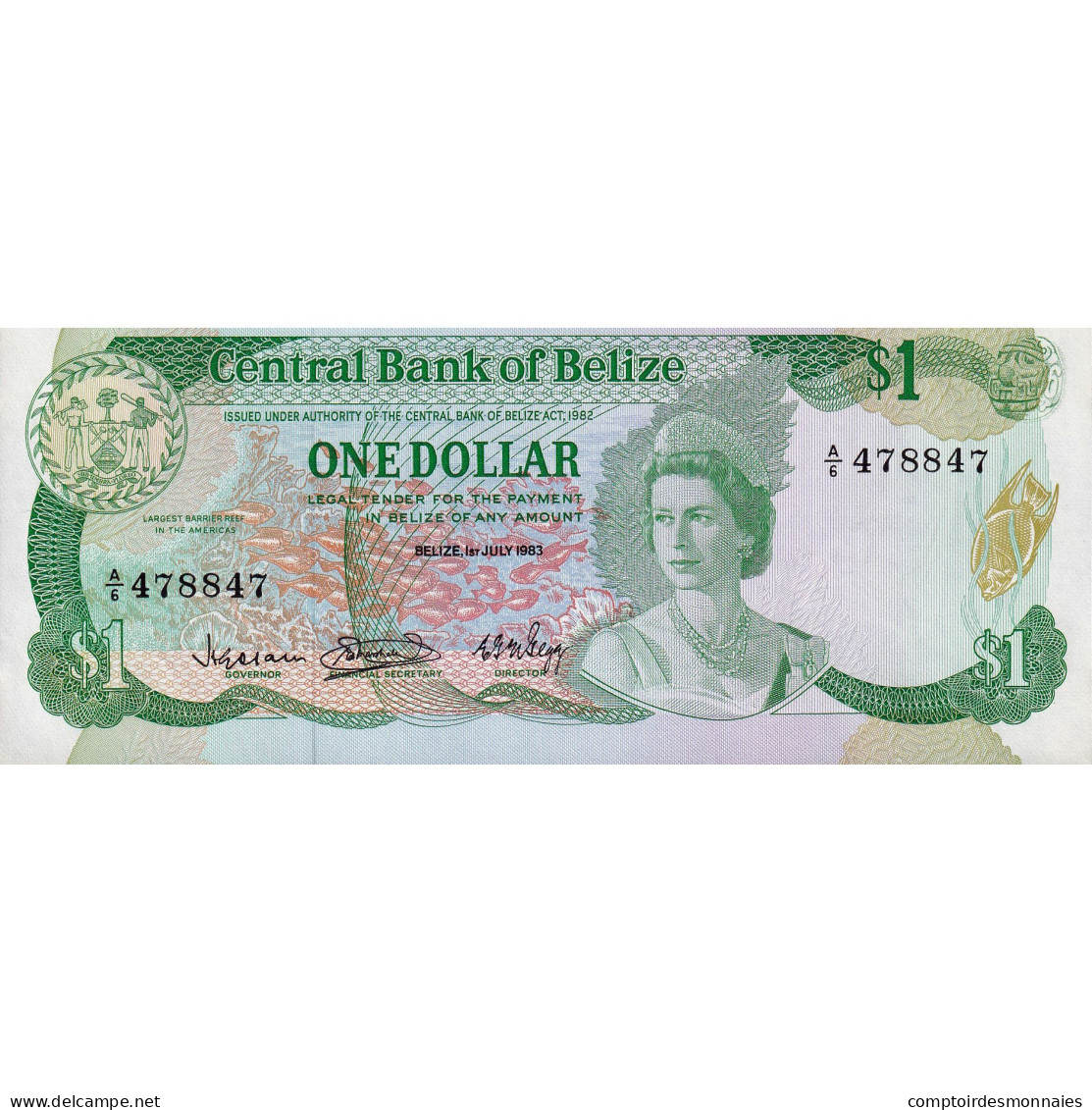 Billet, Belize, 1 Dollar, 1983, 1983-07-01, KM:43, NEUF - Belice