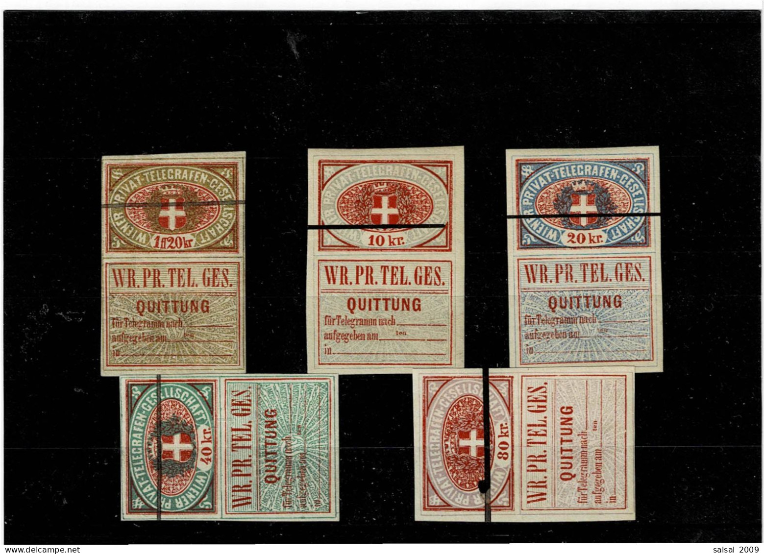 AUSTRIA,francobolli Telegrafici,Compagnia Privata Di Vienna,firma Sorani,qualita Splendida - Danube Steam Navigation Company (DDSG)