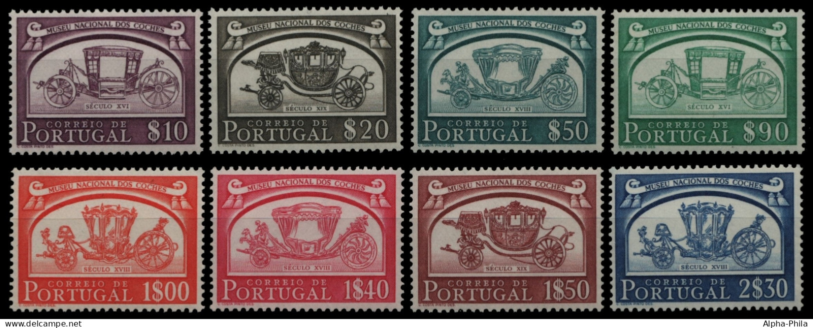 Portugal 1952 - Mi-Nr. 770-777 ** - MNH - Kutschen - Ungebraucht