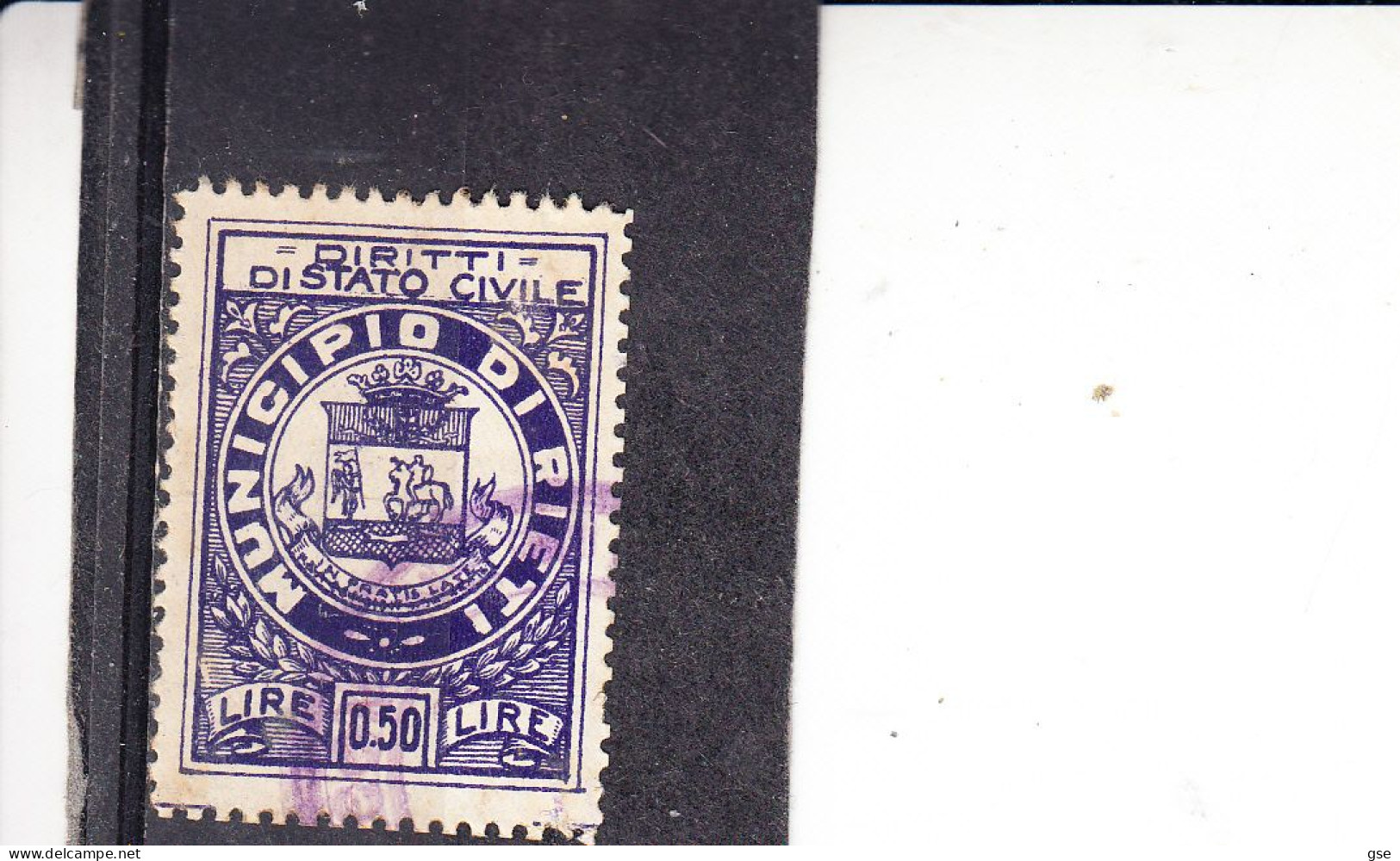 RIETI - Municipio - Marca "diritti Stato Civile" - Revenue Stamps