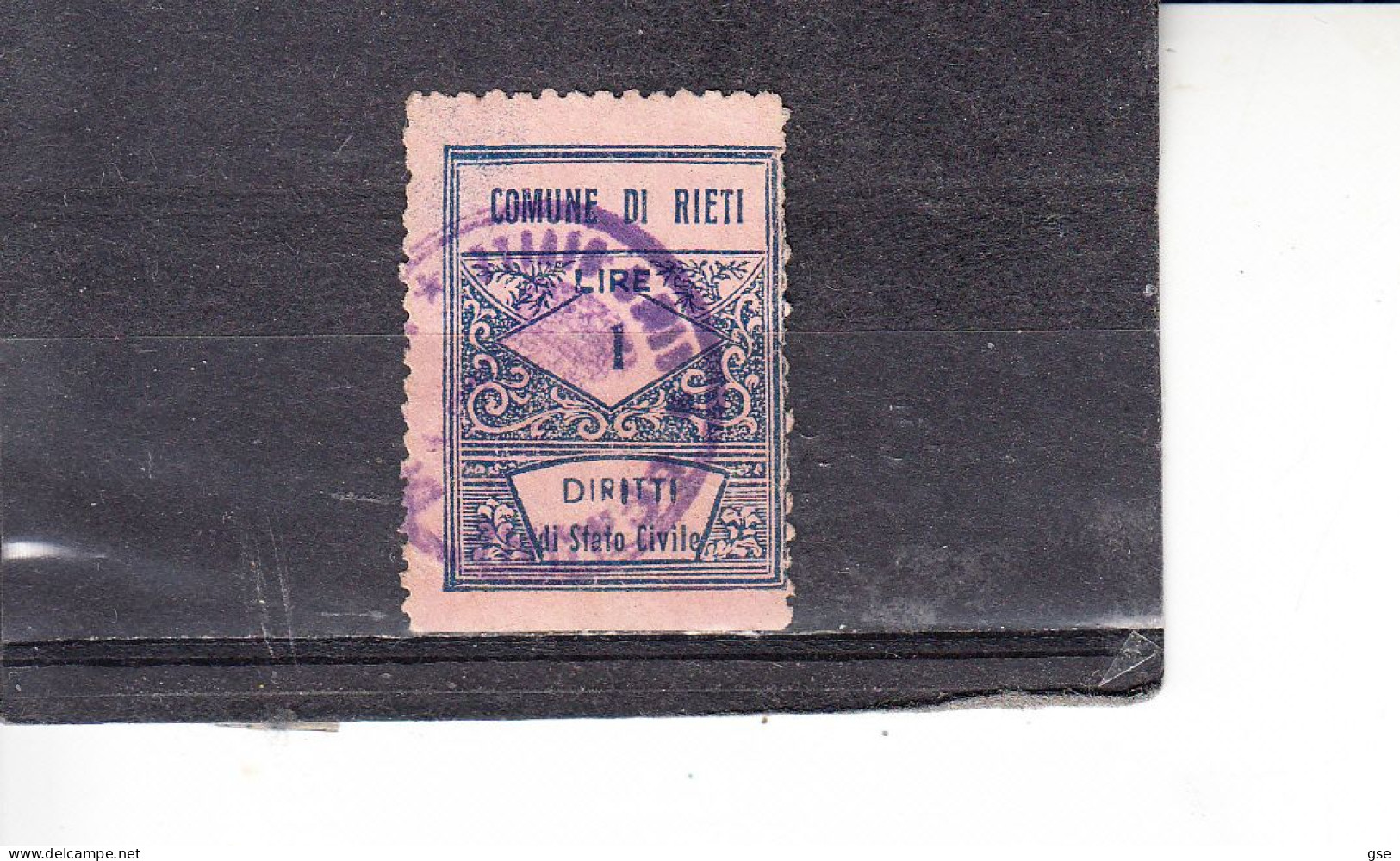 RIETI - Municipio - Marca "diritti Stato Civile" - Revenue Stamps