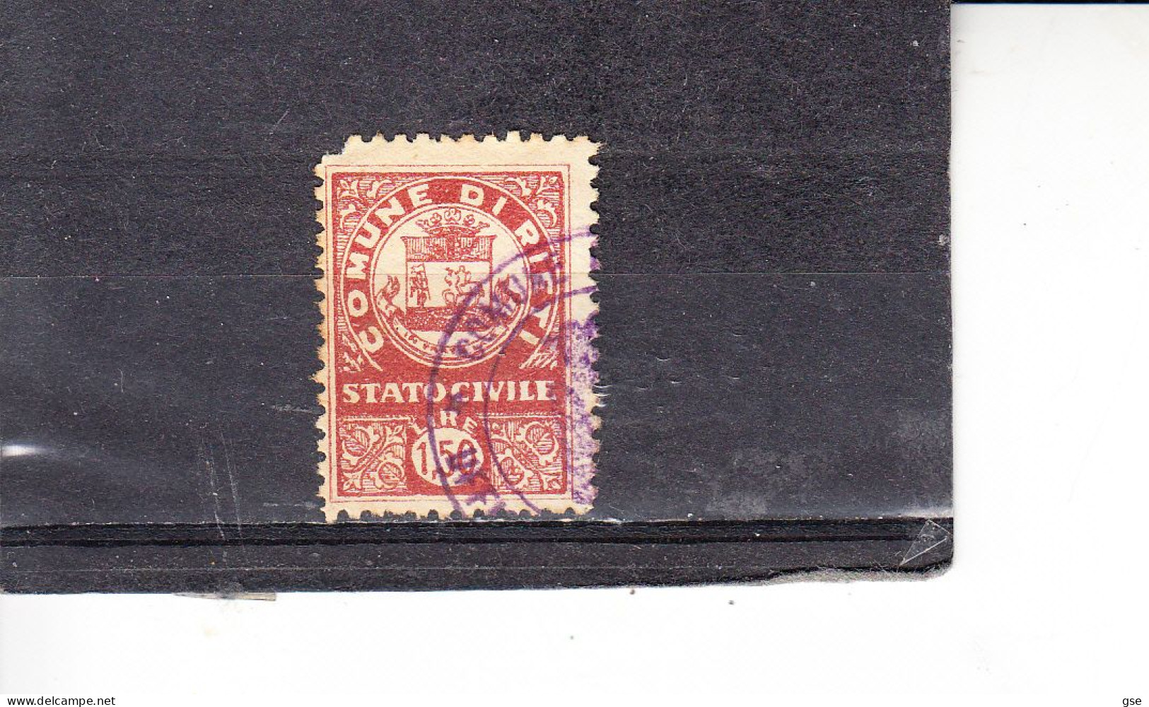 RIETI - Municipio - Marca "diritti Stato Civile" - Revenue Stamps