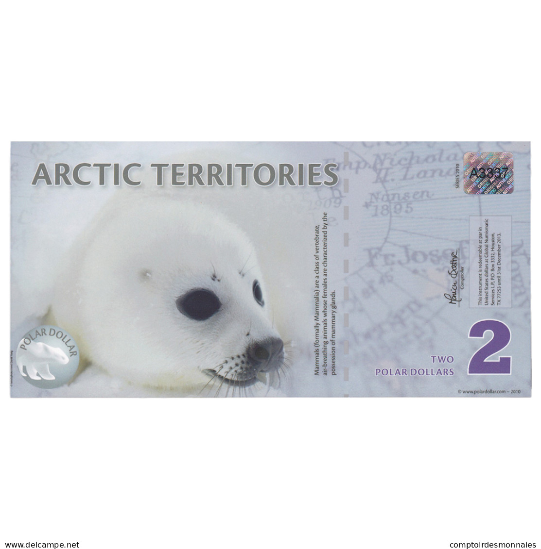 Billet, États-Unis, Dollar, 2010, 2 DOLLAR ARTIC TERRITORIES, NEUF - A Identifier