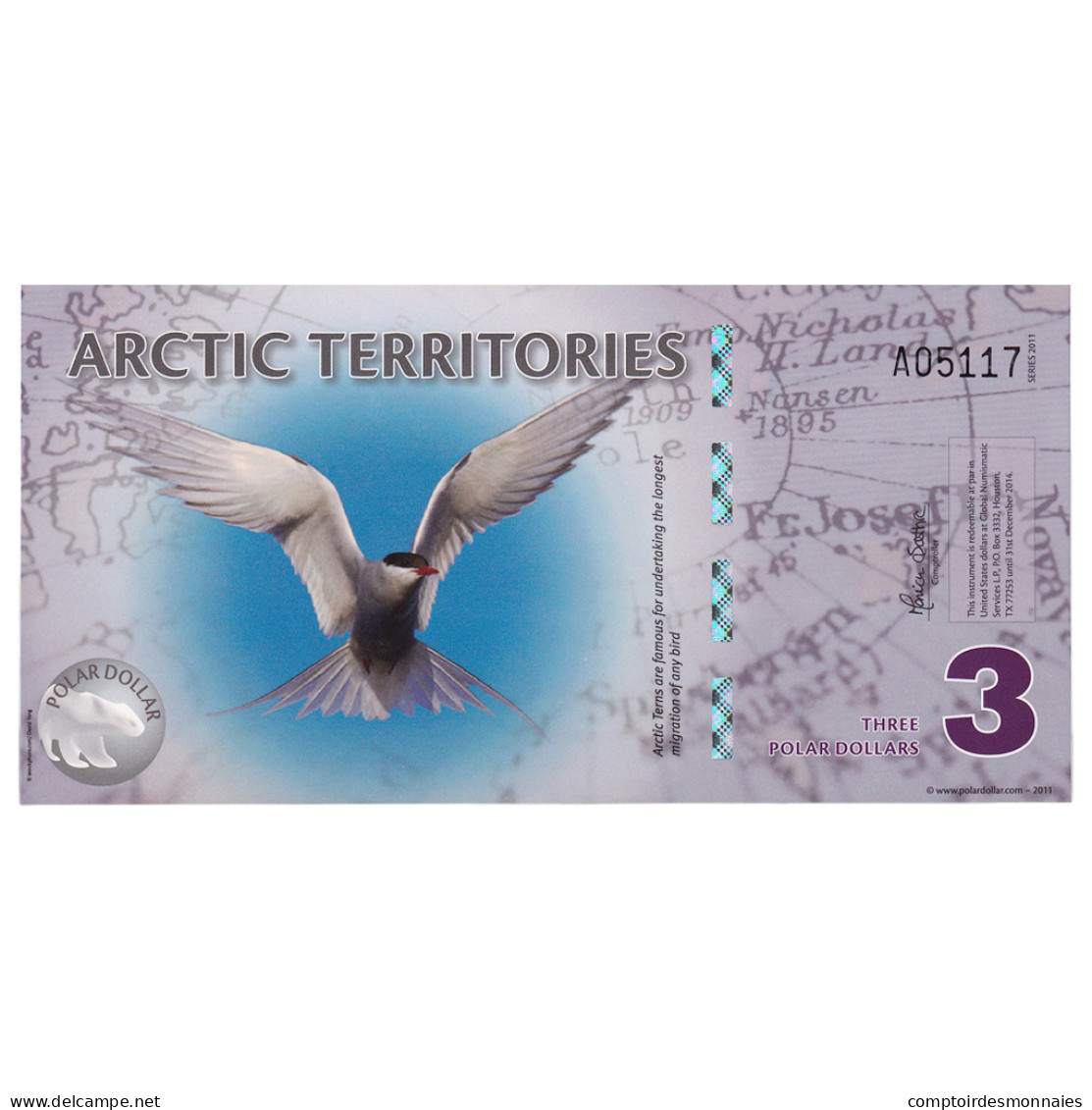 Billet, États-Unis, Dollar, 2011, 3 DOLLAR ARTIC TERRITORIES, NEUF - A Identificar