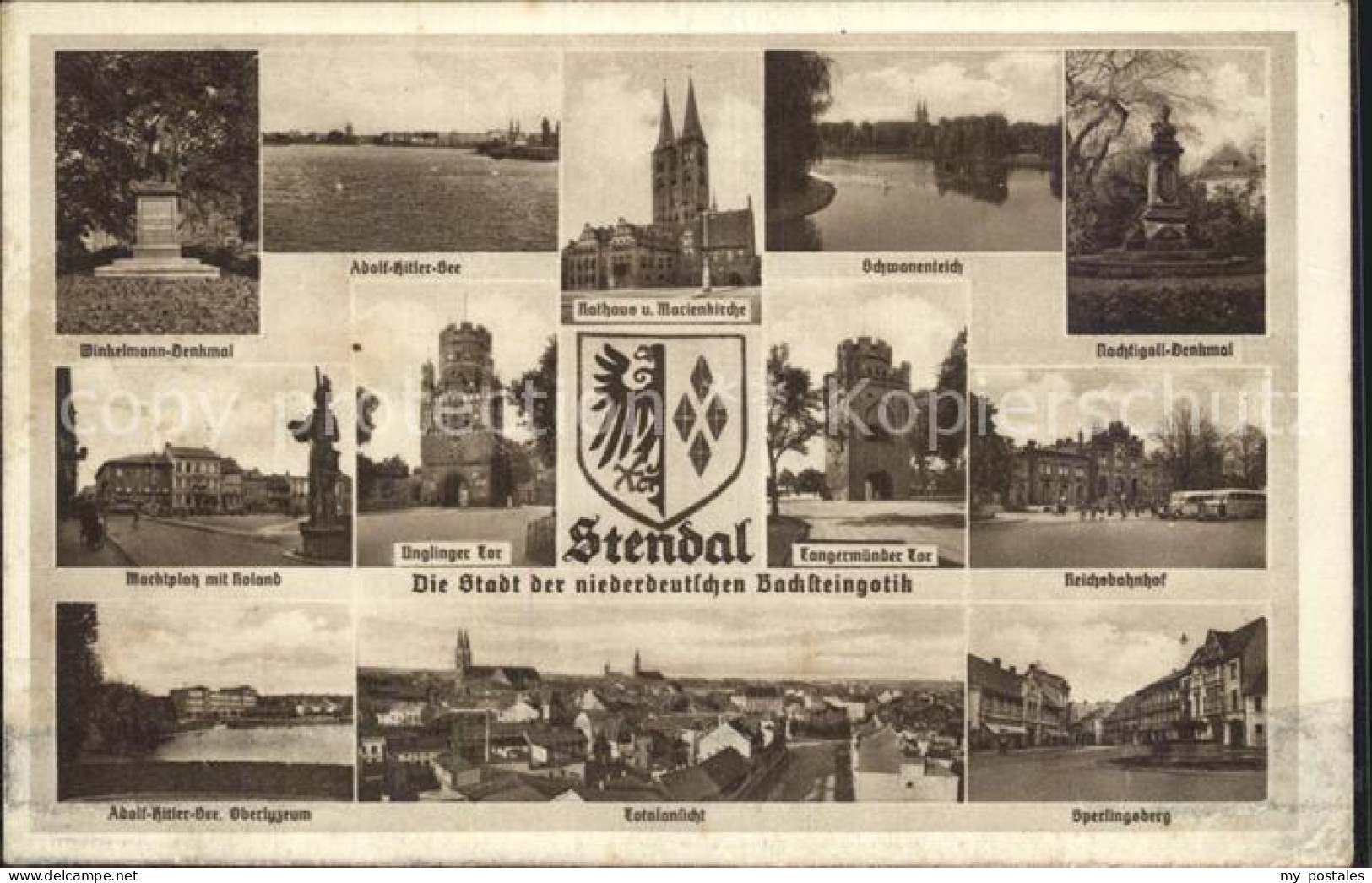 42453975 Stendal Reichsbahnhof Marktplatz Roland Rathaus Stendal - Stendal