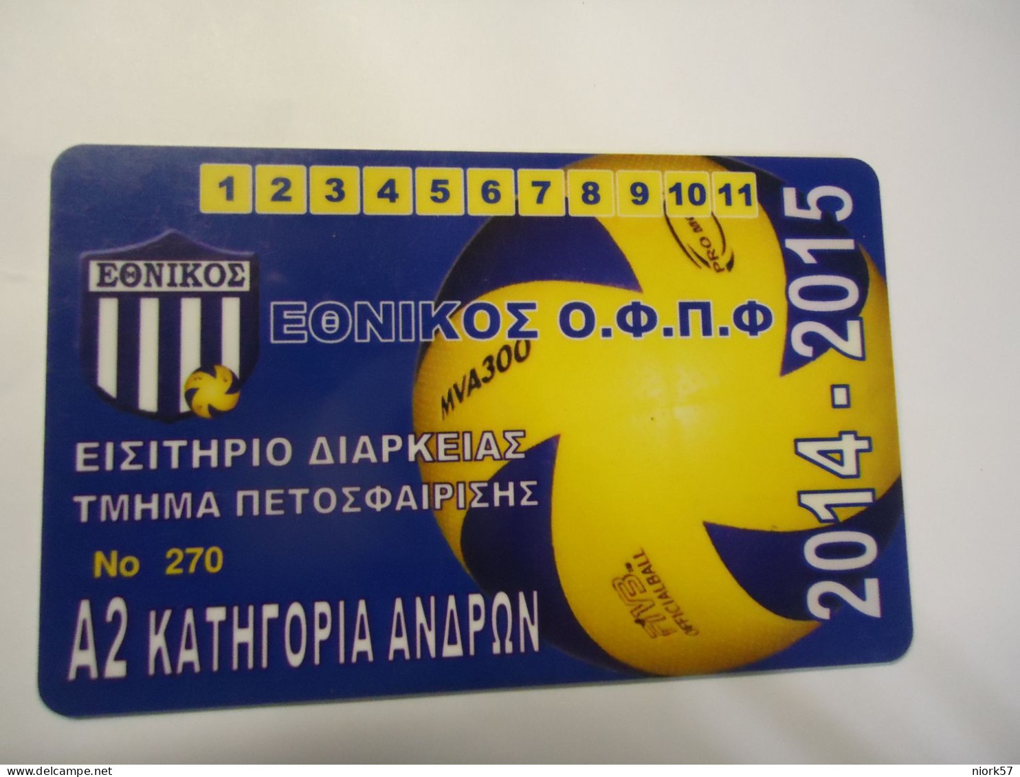 GREECE USED   CARDS   SPORTS FOOTBALL ΠΑΕ ΕΘΝΙΚΟΣ Ο.Φ.Π.Φ - Sport