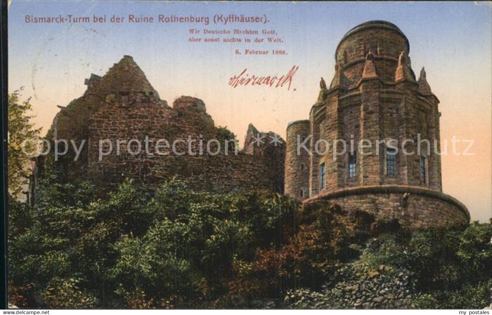 42442100 Kyffhaeuser Bismarckturm Ruine Rothenburg Kyffhaeuser - Bad Frankenhausen