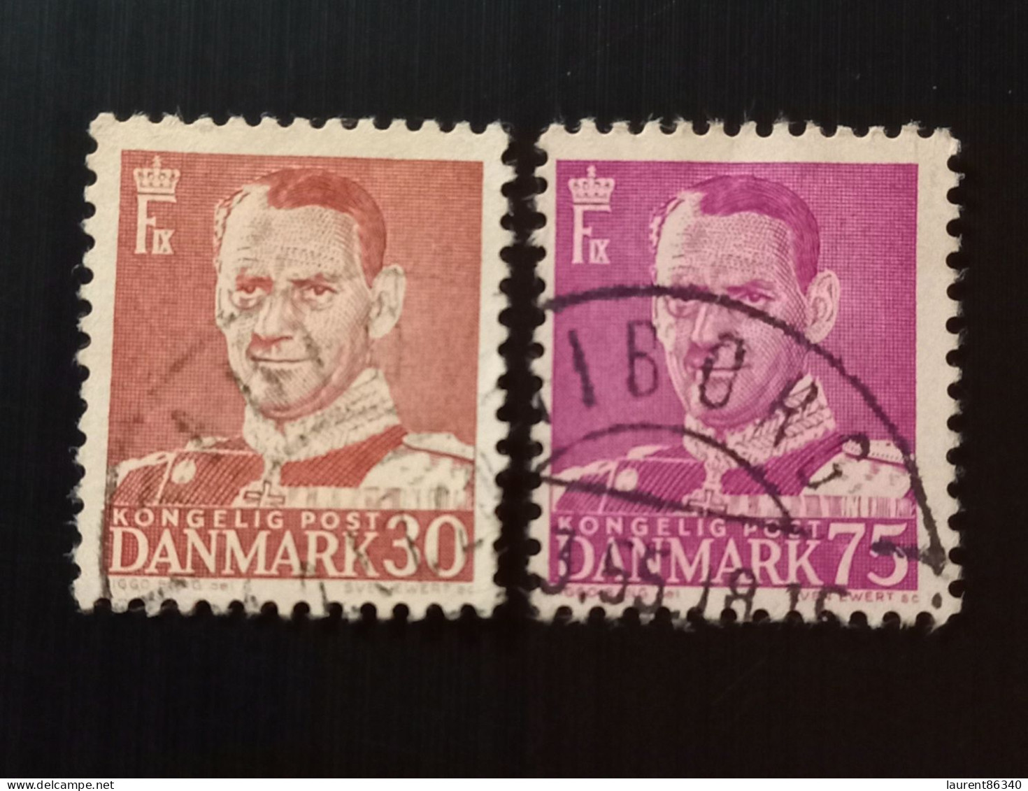 Danemark 1948 -1950 King Frederik IX - Modèle: Viggo Bang Gravure: Sven Ewert - Oblitérés