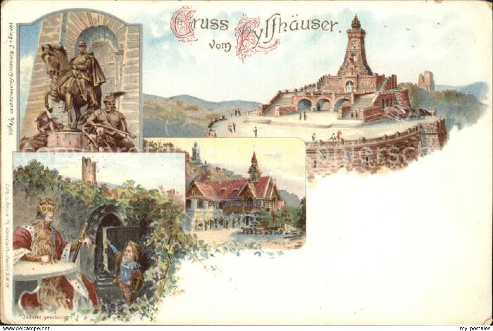 42437019 Kyffhaeuser Kaiser Wilhelm Denkmal Barbarossa Reiterstandbild Gaststaet - Bad Frankenhausen