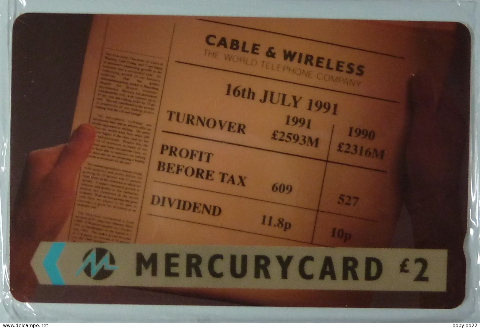 UK - Great Britain - Mercury - MER259 - Cable & Wireless AGM - £2 - Mint Blister - [ 4] Mercury Communications & Paytelco