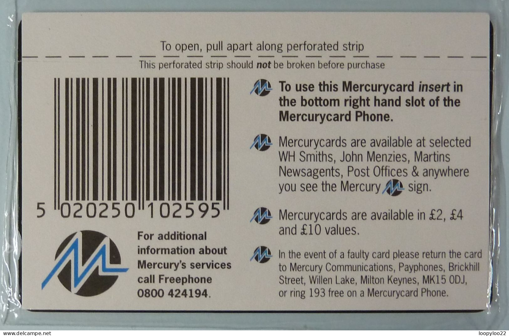 UK - Great Britain - Mercury - MER259 - Cable & Wireless AGM - £2 - Mint Blister - [ 4] Mercury Communications & Paytelco
