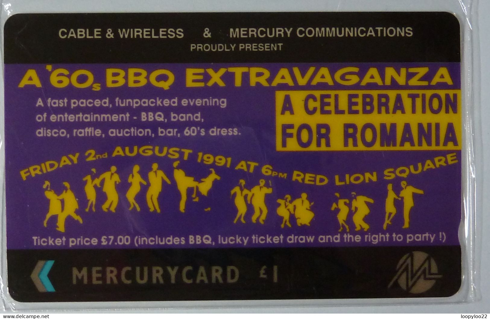 UK - Great Britain - Mercury - MER260 - 60's BBQ - With Ticket - £1 - Mint Blister - Mercury Communications & Paytelco