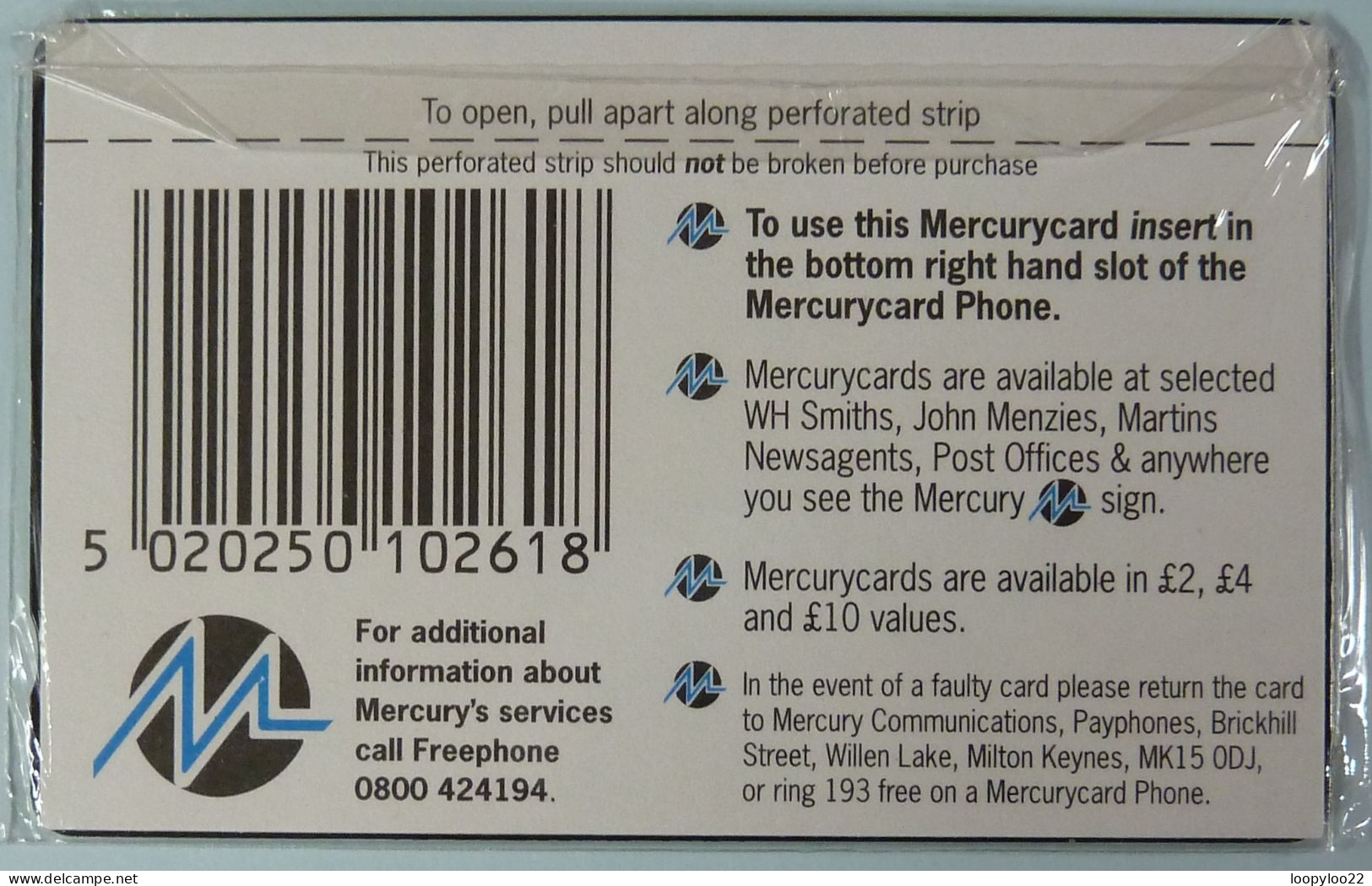 UK - Great Britain - Mercury - MER261 - A Few Dollars More - £1 - Mint Blister - [ 4] Mercury Communications & Paytelco