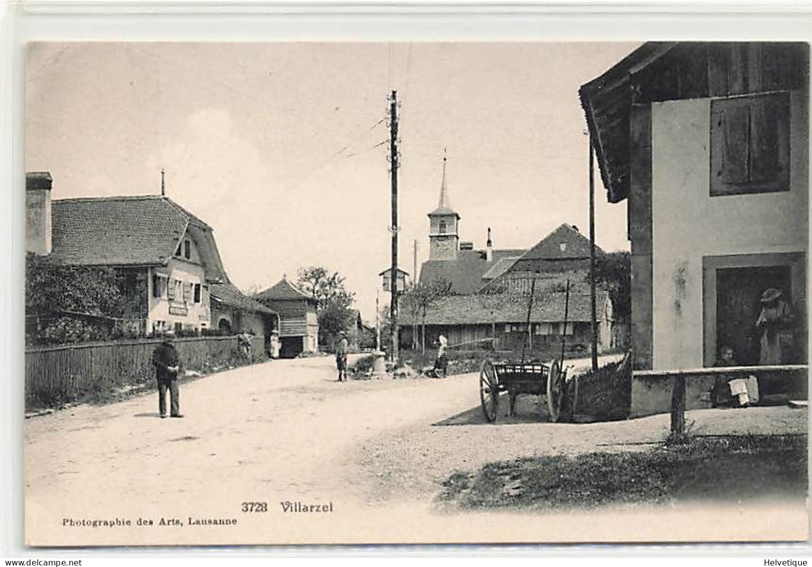 Villarzel Animée Charette Eglise - Villarzel