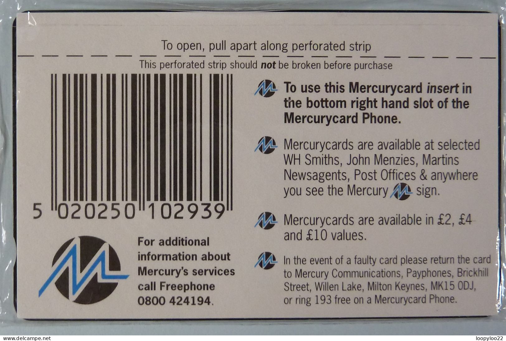 UK - Great Britain - Mercury - MER293 - Finnair - £1 - Mint Blister - Mercury Communications & Paytelco