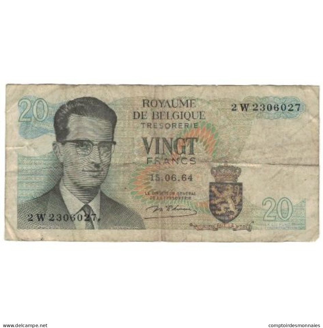 Billet, Belgique, 20 Francs, 1964, 1964-06-15, KM:138, TB - 50 Francos