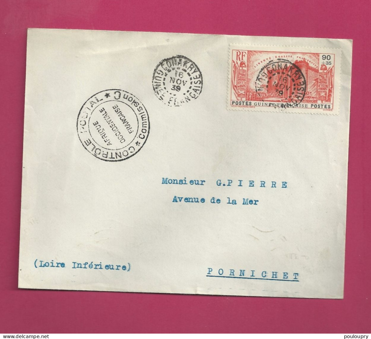 Lettre De 1939 Pour La France - YT N° 155- Révolution - Seul Sur Lettre - Brieven En Documenten