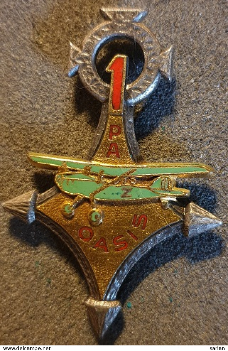 Insigne Militaire 123 , 1° Peloton Avions Zone Opérationnelle Des Oasis , Drago 1632 - Armée De L'air