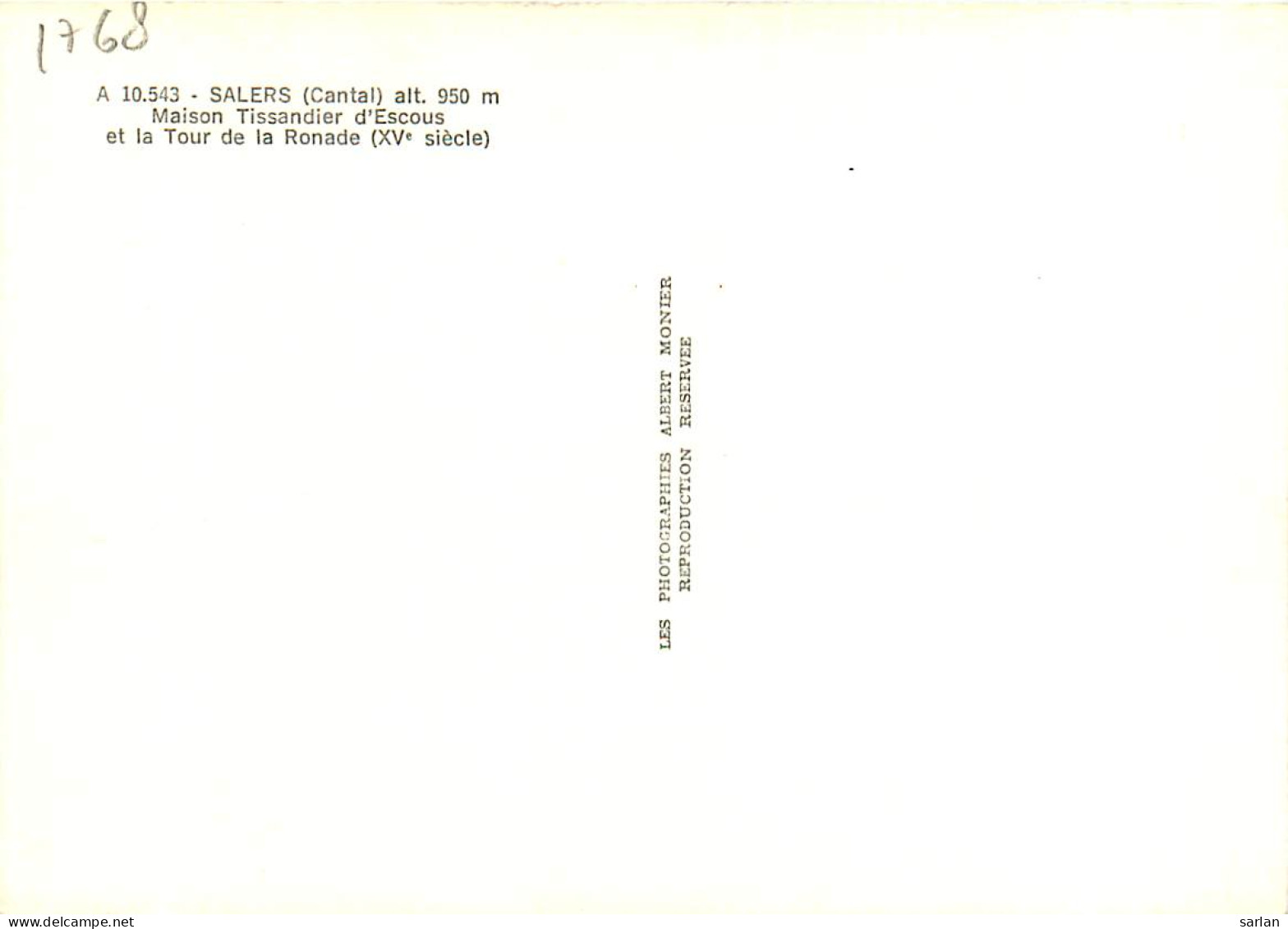 ALBERT MONIER , Scan Recto Verso , SALERS , * M 17 68 - Monier