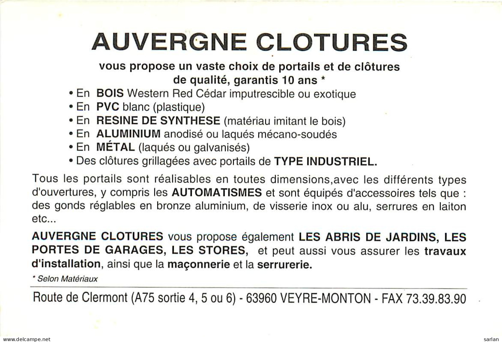 GG , 63 , VEYRE , Auvergne Cloture , Scan Recto Verso , * M 18 14 - Veyre Monton