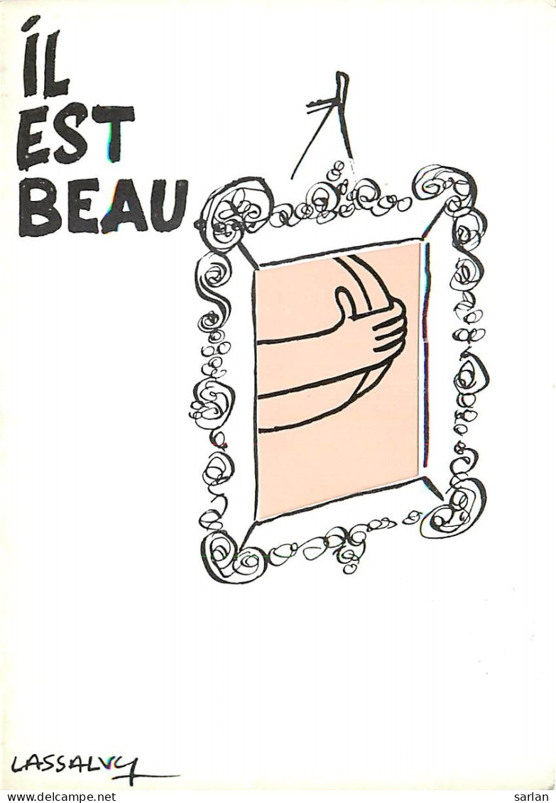 Illustration Humoristique De LASSALVY Non Signée , Carte Double Avec Fenetre ( Systeme ) 3 Scans , * M 18 50 - Lassalvy