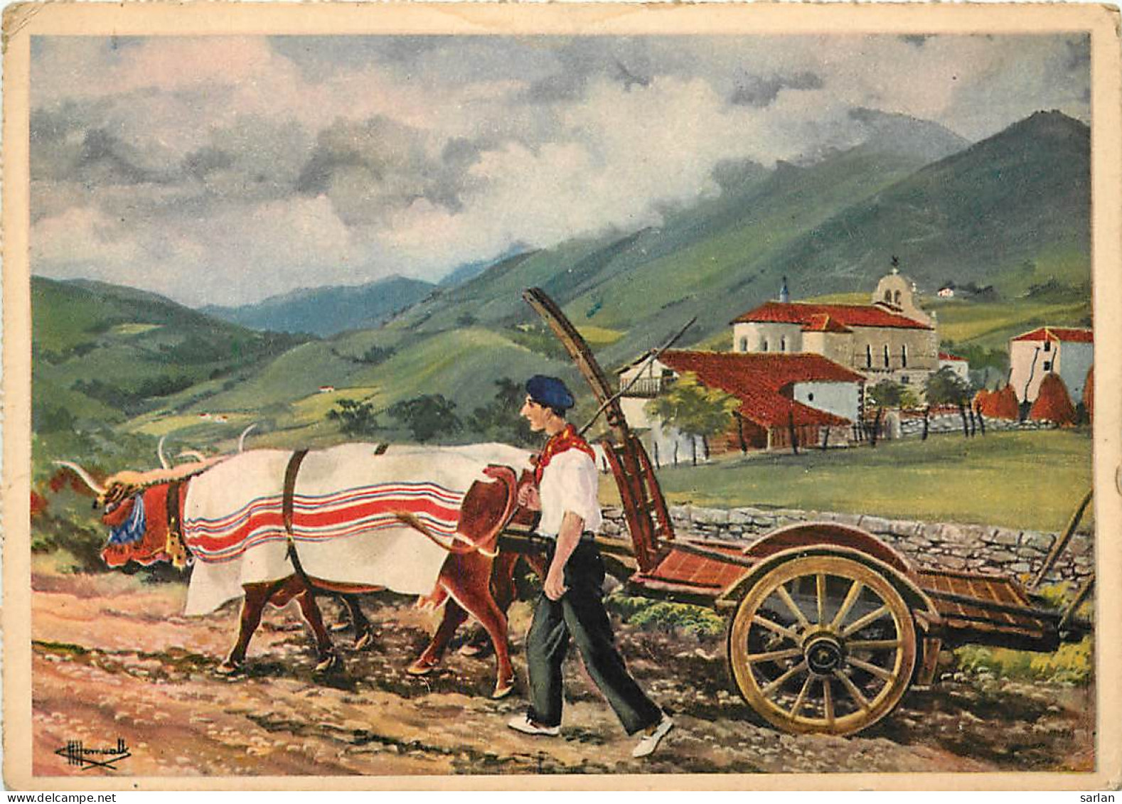 Illustration De HOMUALK , Pays Basque , Depart Aux Champs , * M 21 59 - Bidarray