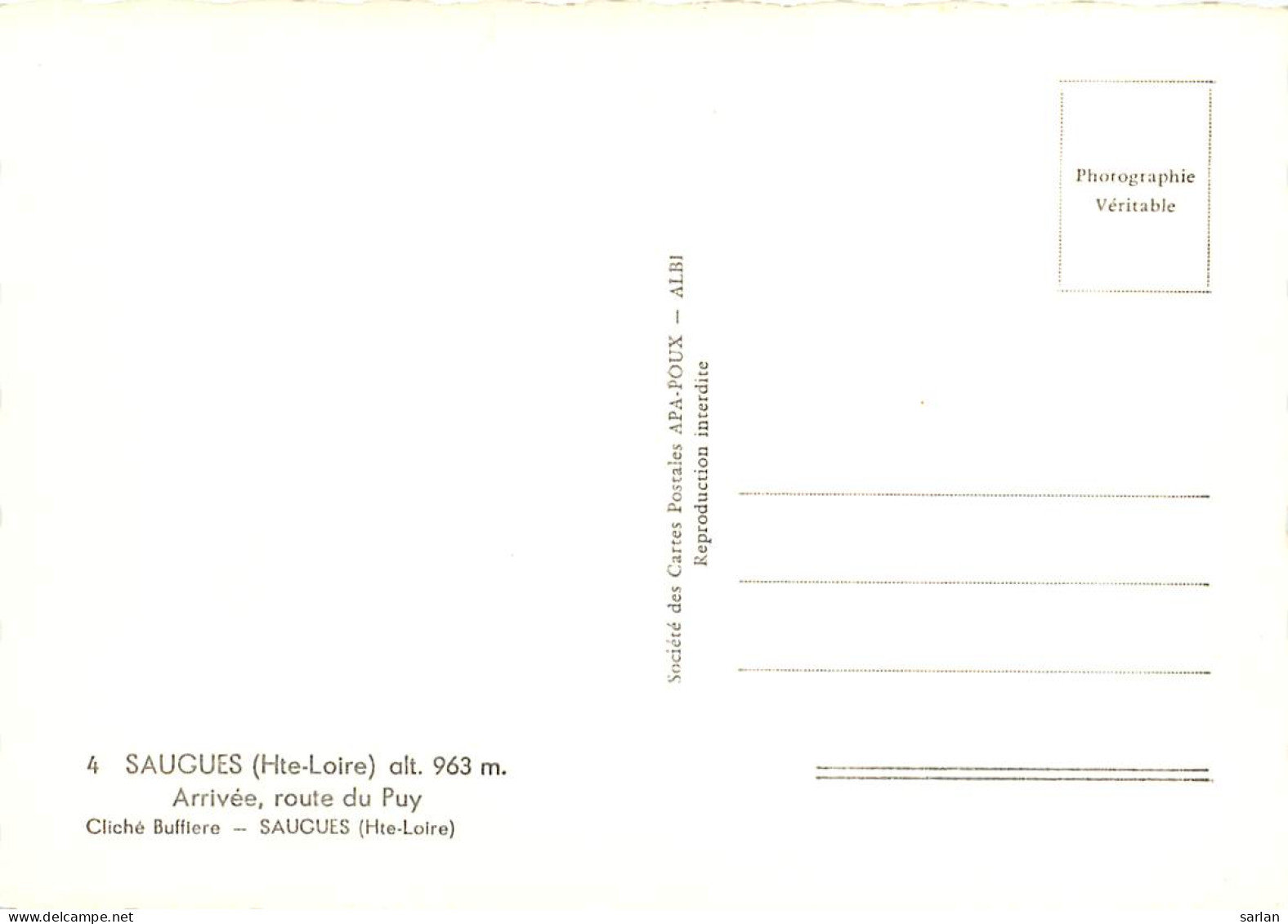 43 , SAUGUES , Arrivée Route Du Puy , * M 22 74 - Saugues