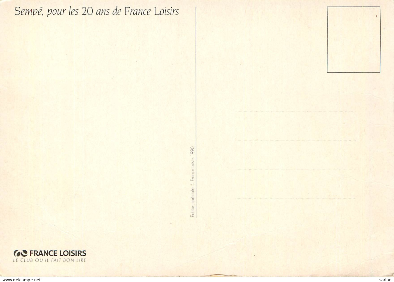 Illustration De Sempé , 20 Ans De France Loisir , * M 25 96 - Sempé