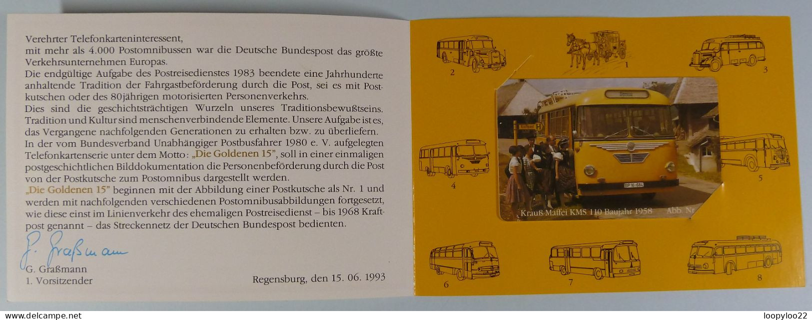 GERMAN - DIE GOLDENEN 15 - Postomnibus - Baujahr 1958 - Mint In Original Folder - Sonstige & Ohne Zuordnung