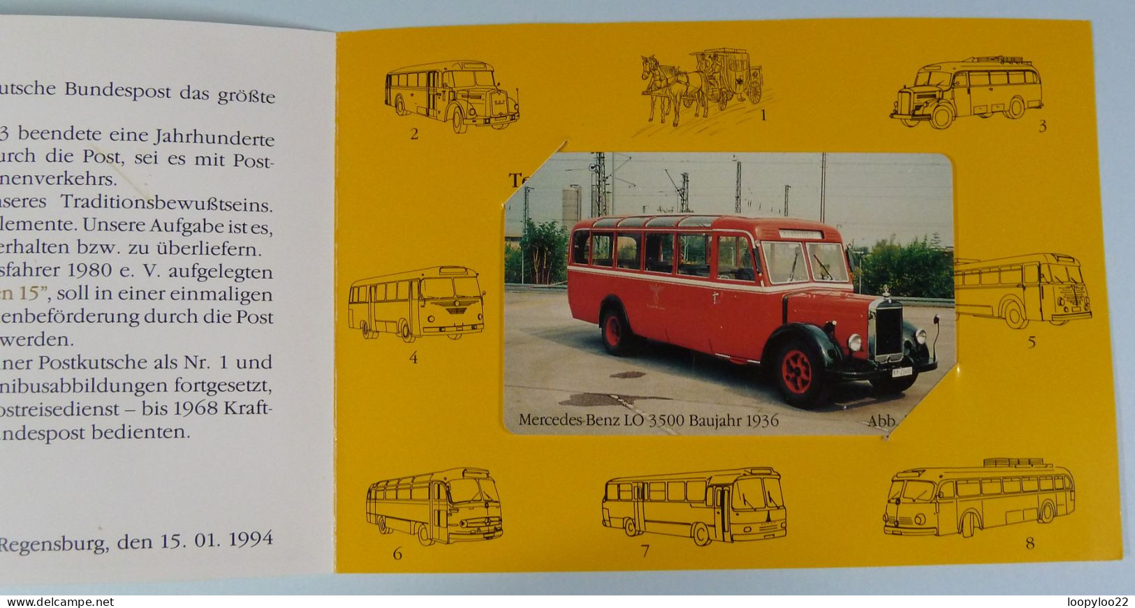 GERMAN - DIE GOLDENEN 15 - Postomnibus - Mercedes Benz LO 3500 - Mint In Original Folder - Other & Unclassified