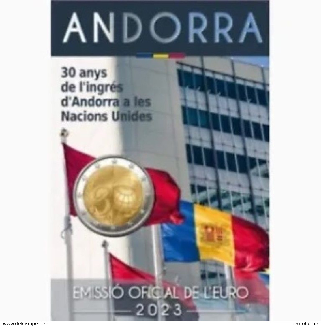 Andorra 2023 2 Euro Commemo "30 Anni Nazione Unita D'Andorra" In CC !! - Andorre