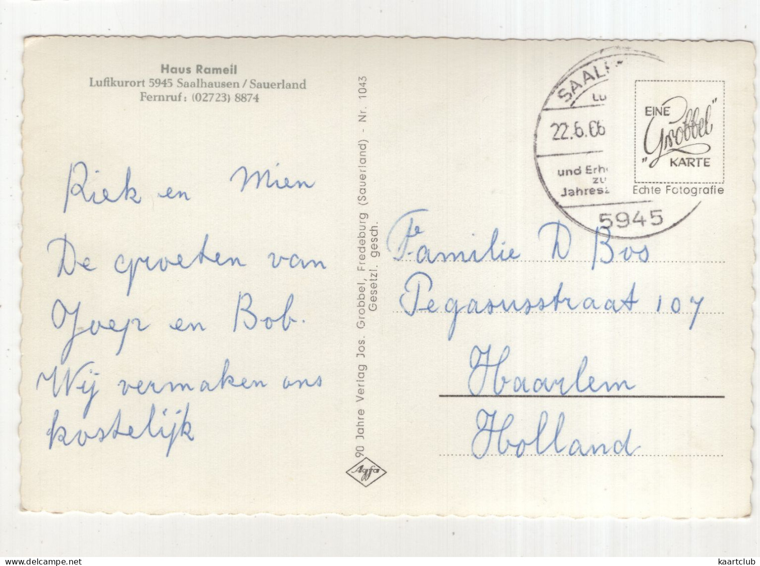 Luftkurort Saalhausen / Hochsauerland - (Haus 'Rameil') - (Deutschland) - 1966 - Lennestadt