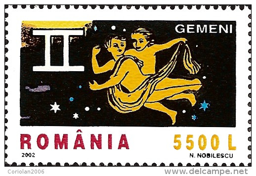 Romania 2002 / 1/2 Zodiac (II) / Set 6 Stamps - Astrologie