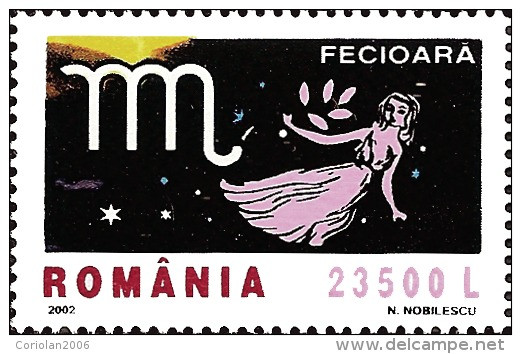 Romania 2002 / 1/2 Zodiac (II) / Set 6 Stamps - Astrologie