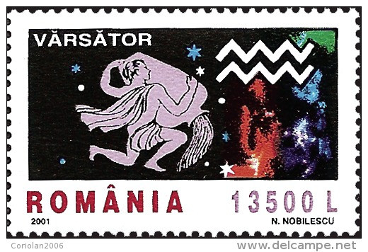 Romania 2001 / 1/2 Zodiac (I) / Set 6 Stamps - Astrologie