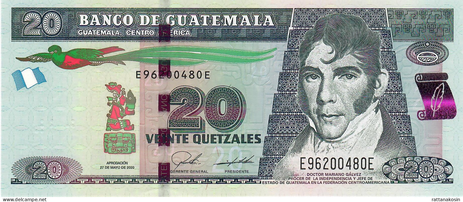 GUATEMALA P124f 20 QUETZALES 27.5.2020  #E/E   UNC. - Guatemala