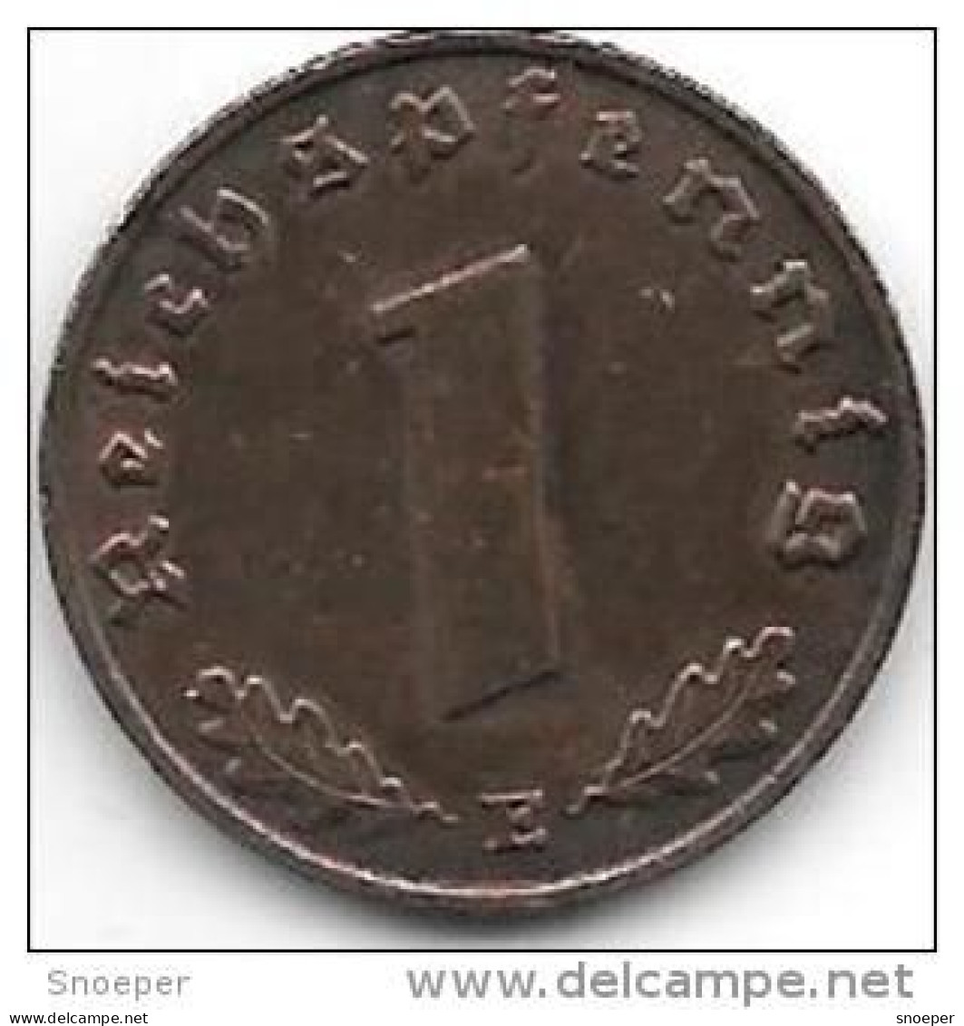 Third Reich 1 Pfennig 1938 E  Km 89  Xf+ !!! - 1 Reichspfennig