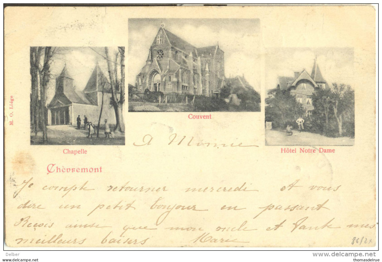 _5Tx940: TX6:  WAREMME 1899: Niet-gefrankeerde Postkaart: Verstuurd Uit CHENEE: CHEVREMONT Chapelle Couvent Hôtel Notre - Storia Postale