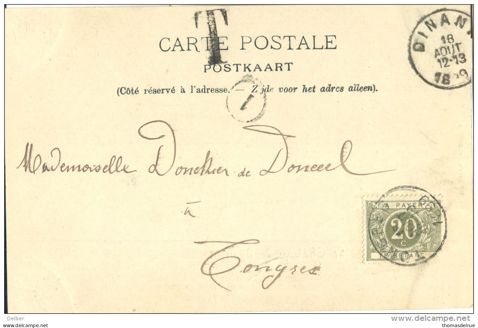 _5Tx941: TX6:  TONGRES 1899: Niet-gefrankeerde Postkaart: Verstuurd Uit DINANT: La Vallée Di Bocq: Le Château De Spontin - Cartas & Documentos