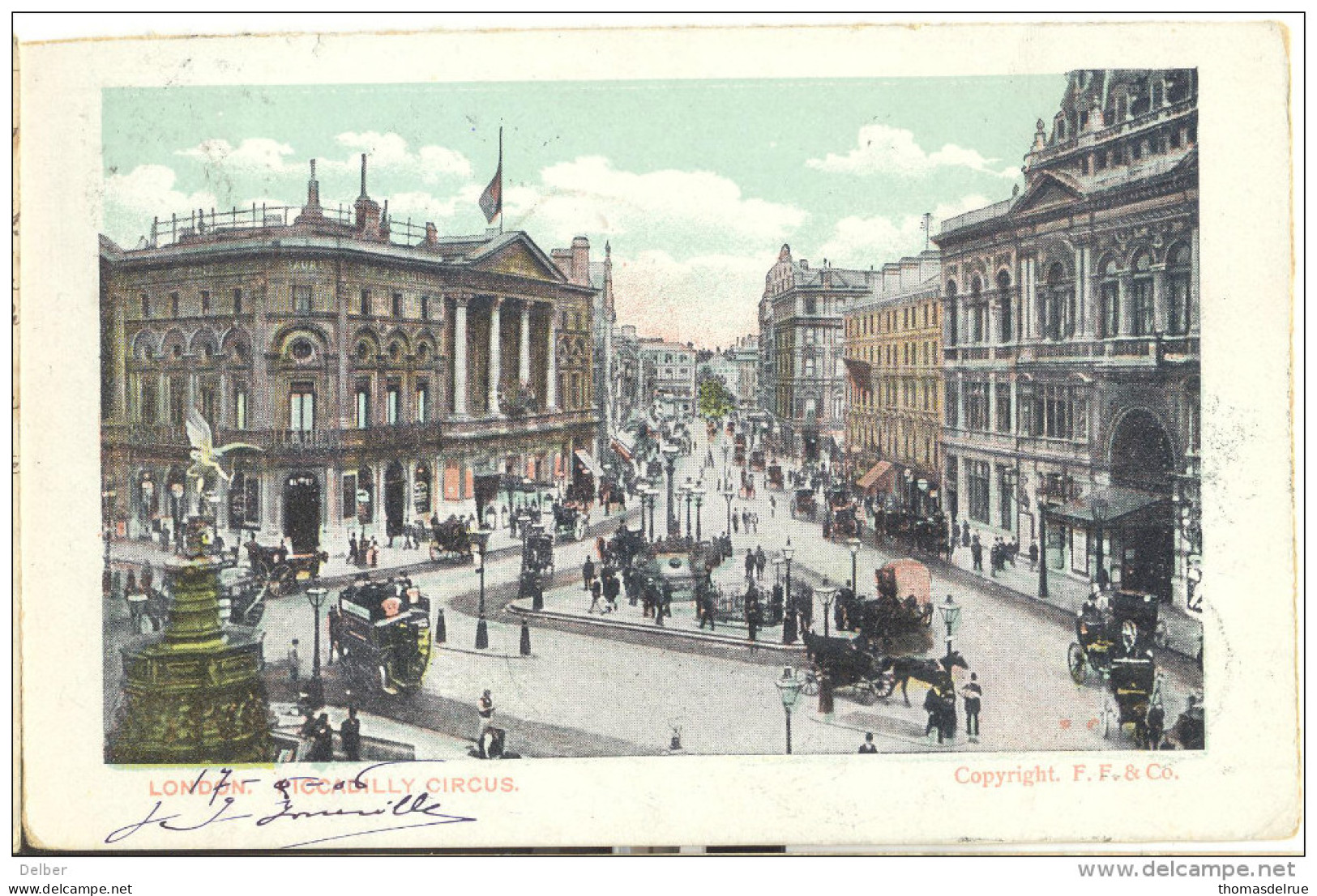 _5Tx950: TX5:  Onvolledig Jaar: 19__: Onvold.-gefrankeerde Postkaart: London Piccadilly Circus : ½ Penny FS: Foreign Ser - Storia Postale